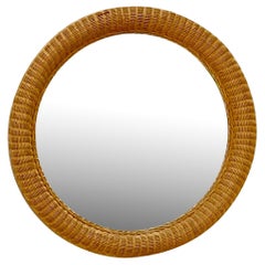 Vintage Coastal Woven Rattan Mirror
