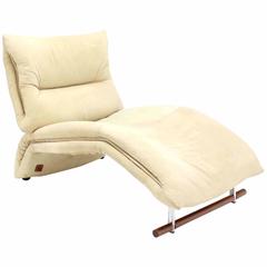 Italian Suede Mid-Century Modern Lounge Chair