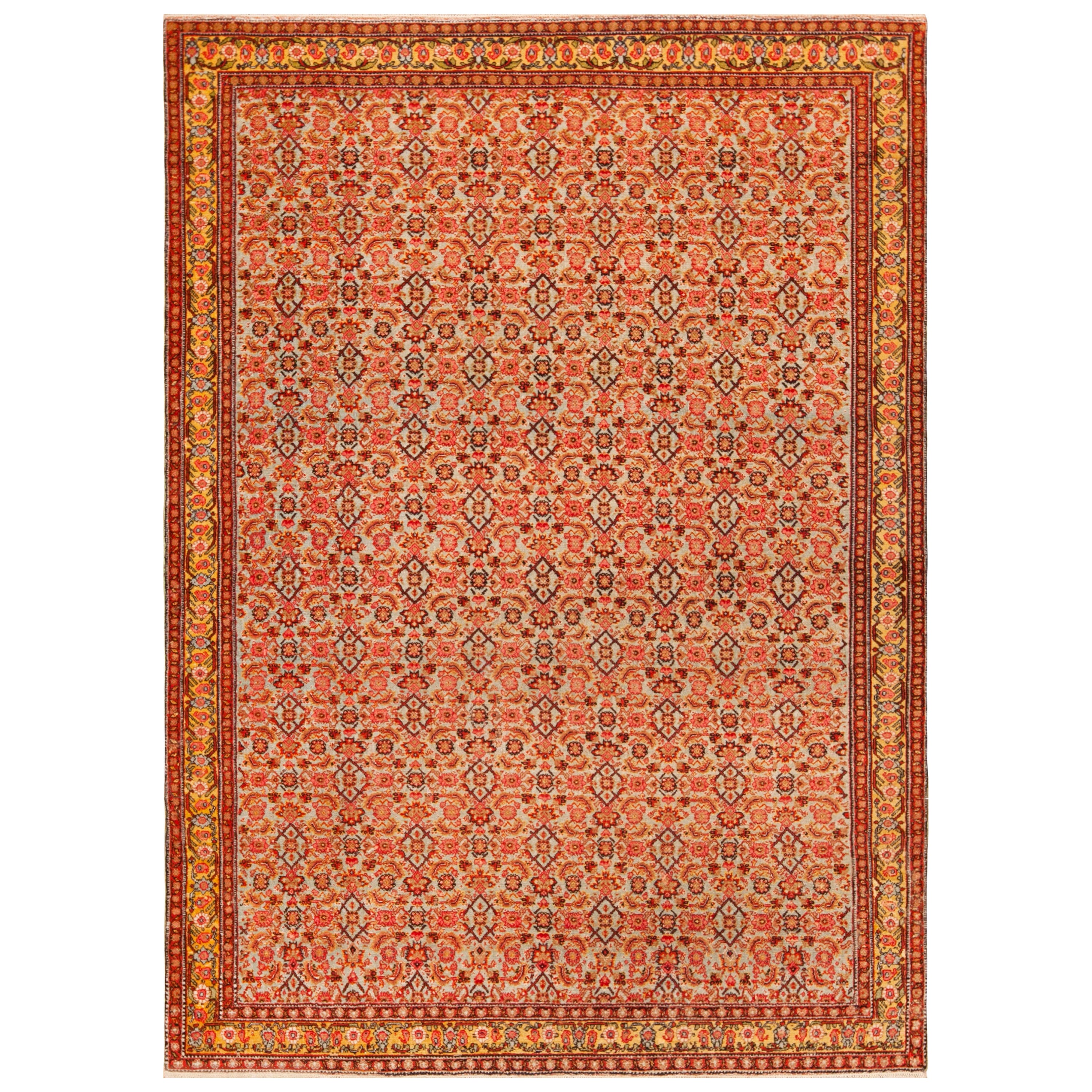 Gorgeous Allover Design Antique Persian Senneh Rug 4'2" x 5'10"
