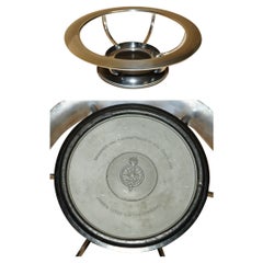 DECORATiVE JOSEPH LUCAS INDUSTRIES ENGLAND CHROMIUM WHEEL SHAPED BOWL DISPLAY