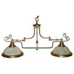 ANTIQUE ViRGINIA BEACH BRASS SNOOKER POOL TABLE OR KITCHEN ISLAND CEILING LIGHT