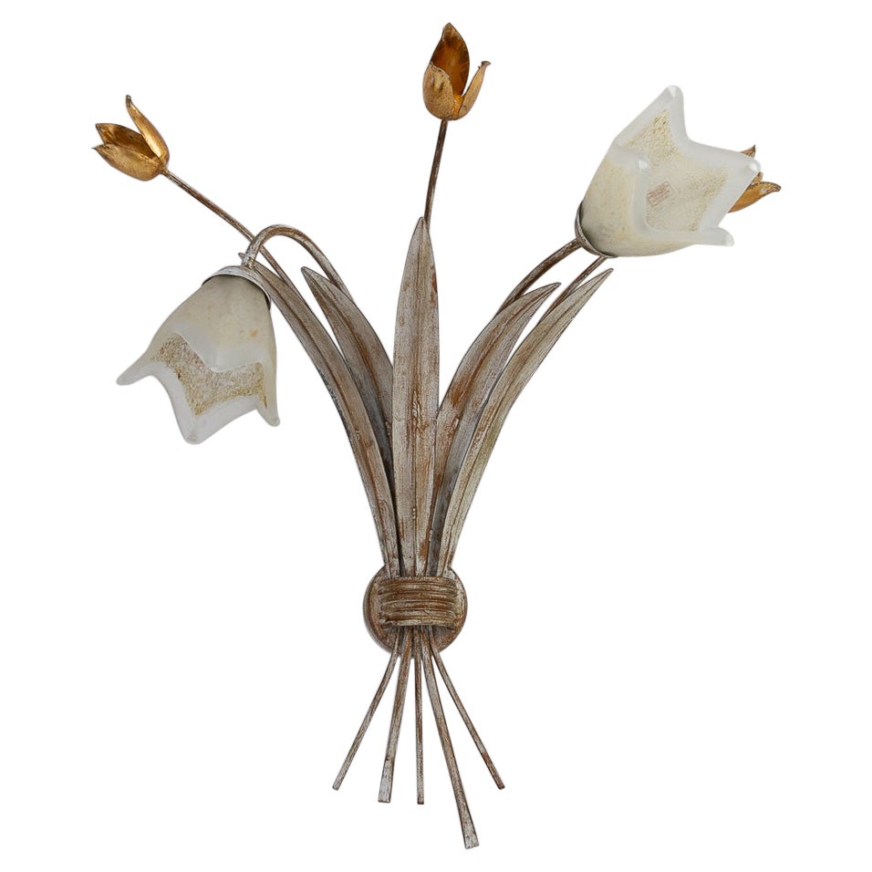 Italienischer Murano-Wandleuchter, 1980er Jahre. im Angebot