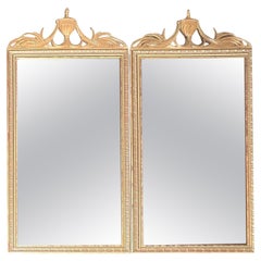 Vintage Regency Carved Urn Mirrors - a Pair