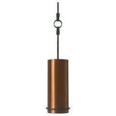 Bauhaus Industrial Copper and Casting Metal Ceiling Lamp, 1940s, Germany