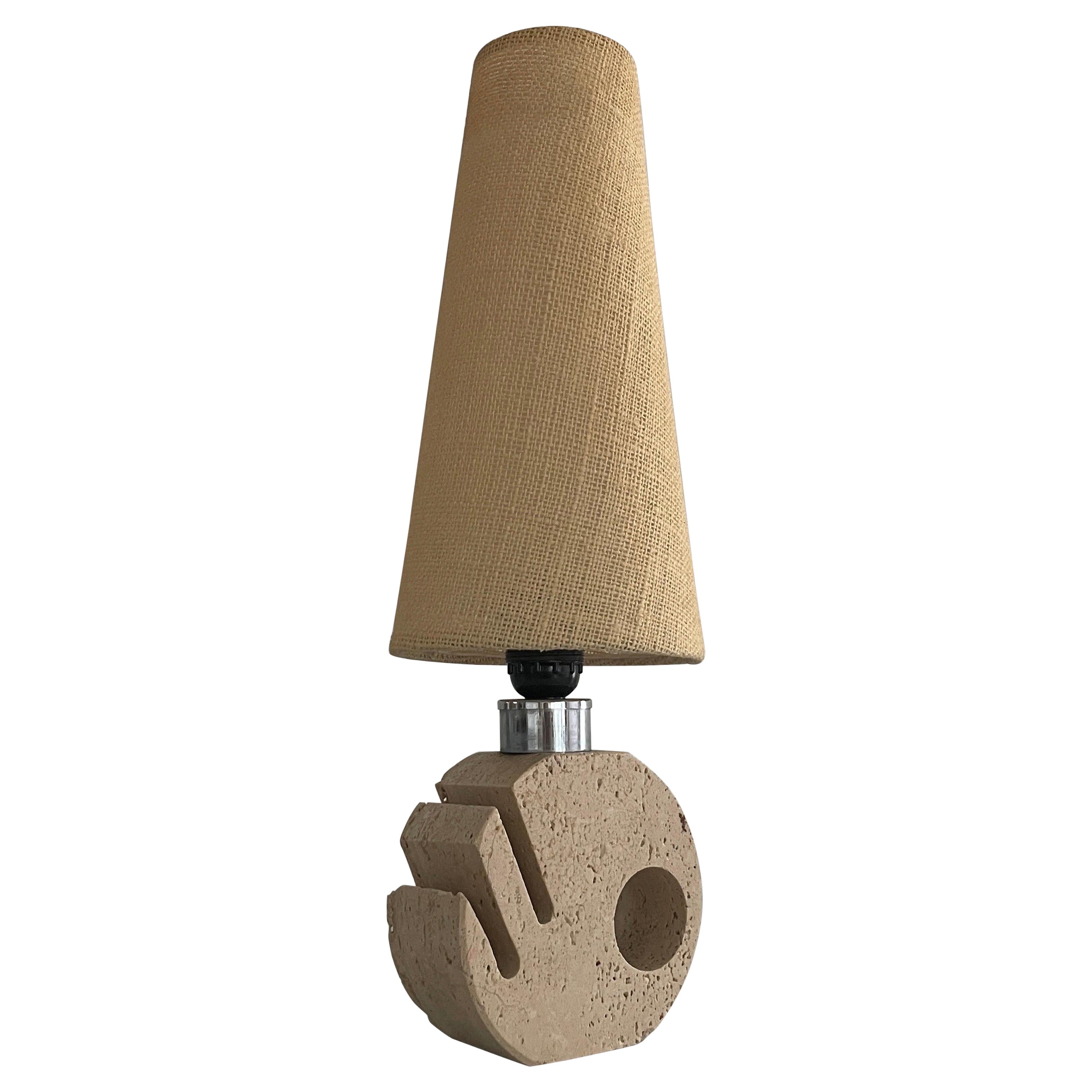 Travertine Table Lamp by Fratelli Mannelli and Luigi Sormani, 1970s, Italy