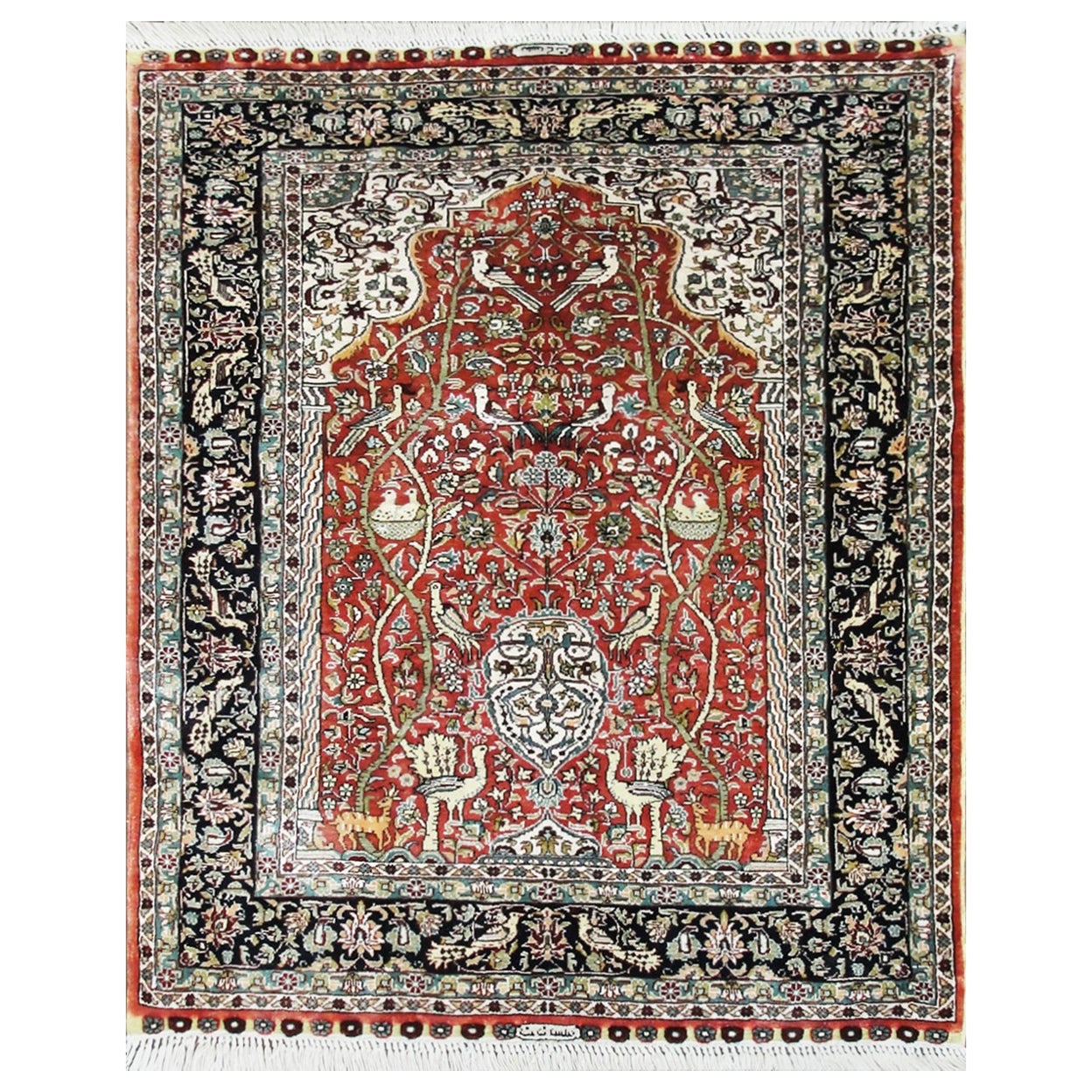 Chinese Persian Design Silk qum, very fine Tree of life