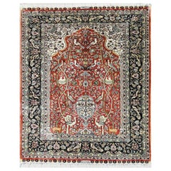 Chinese Persian Design Silk qum, very fine Tree of life