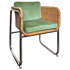A beautiful vintage model D43 wicker and chrome cantilever chair