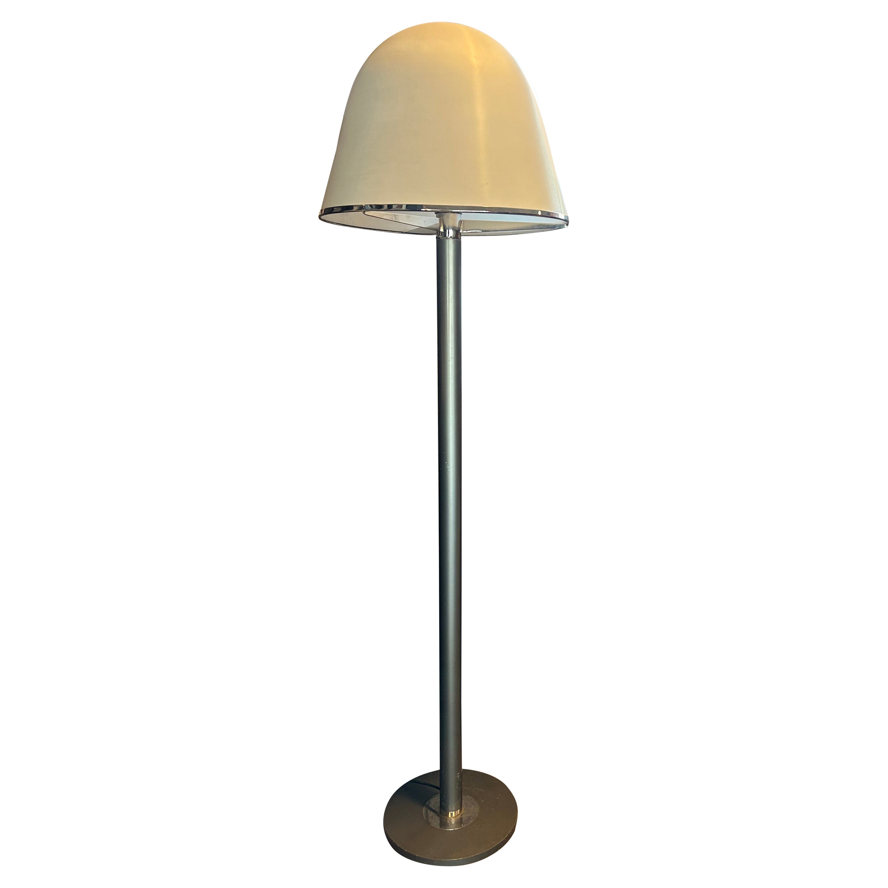 Guzzini White & Chrome Italian Floor Lamp For Sale