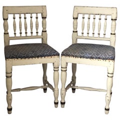 A Pair Of Gustavian Scandinavian Hall Chairs Sweden 19th Century
