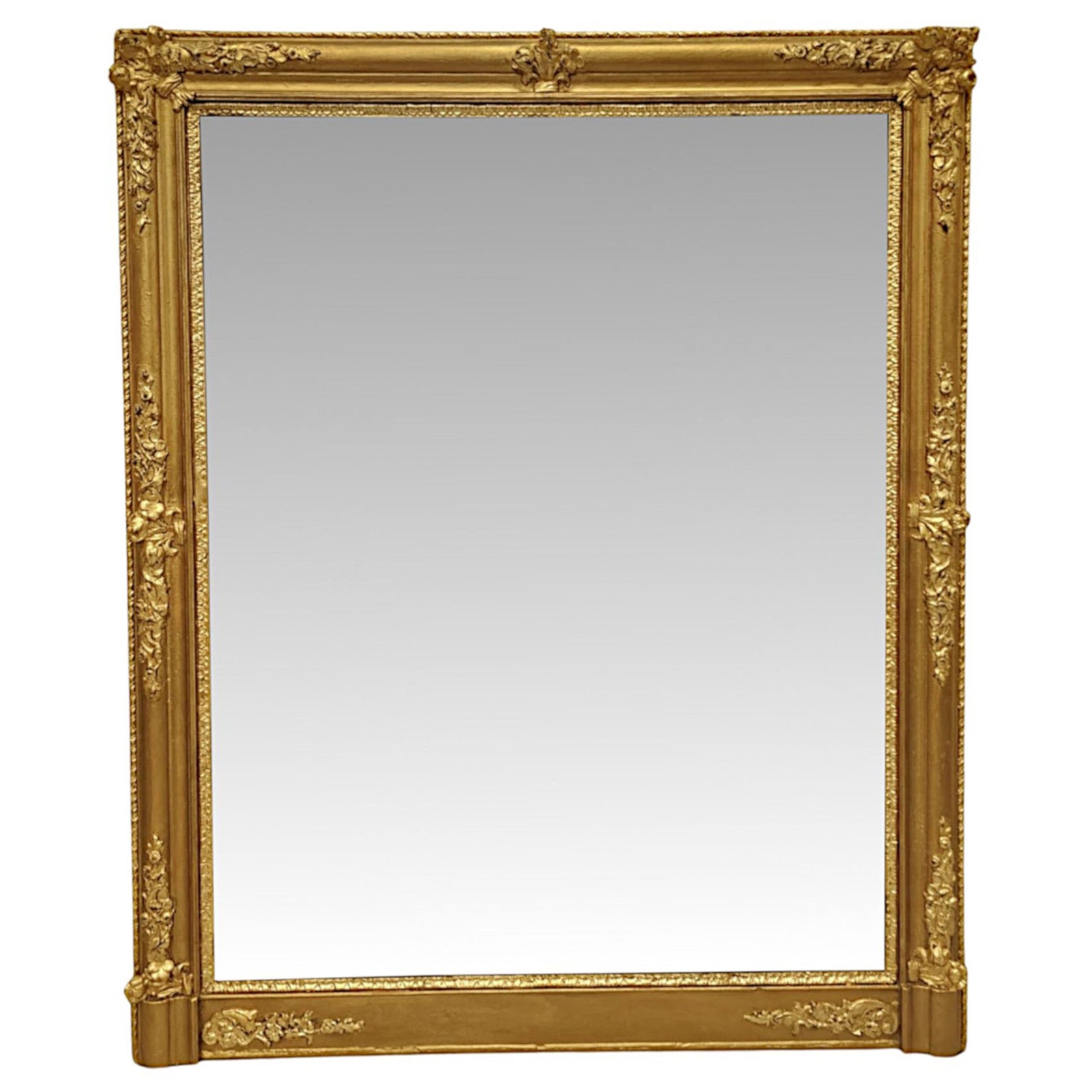 A Lovely 19th Century Small Giltwood Overmantel or Hall Mirror