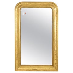Specchiera Antica, Cornice Dorata In Foglia Oro Zecchino, Motivi Floreali, XIX.