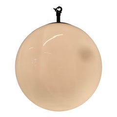Art Deco Globe Opaline Glass Hanging Pendant Light,   This handsome piece comes
