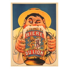 Oge, Original Vintage Poster, Lion Bier Pint Jar, Brauerei, Ale Hopfen Getränk 1905