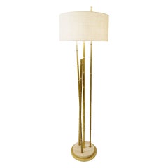 Contemporary Brass faux Bamboo Floor Lamp - 2 available