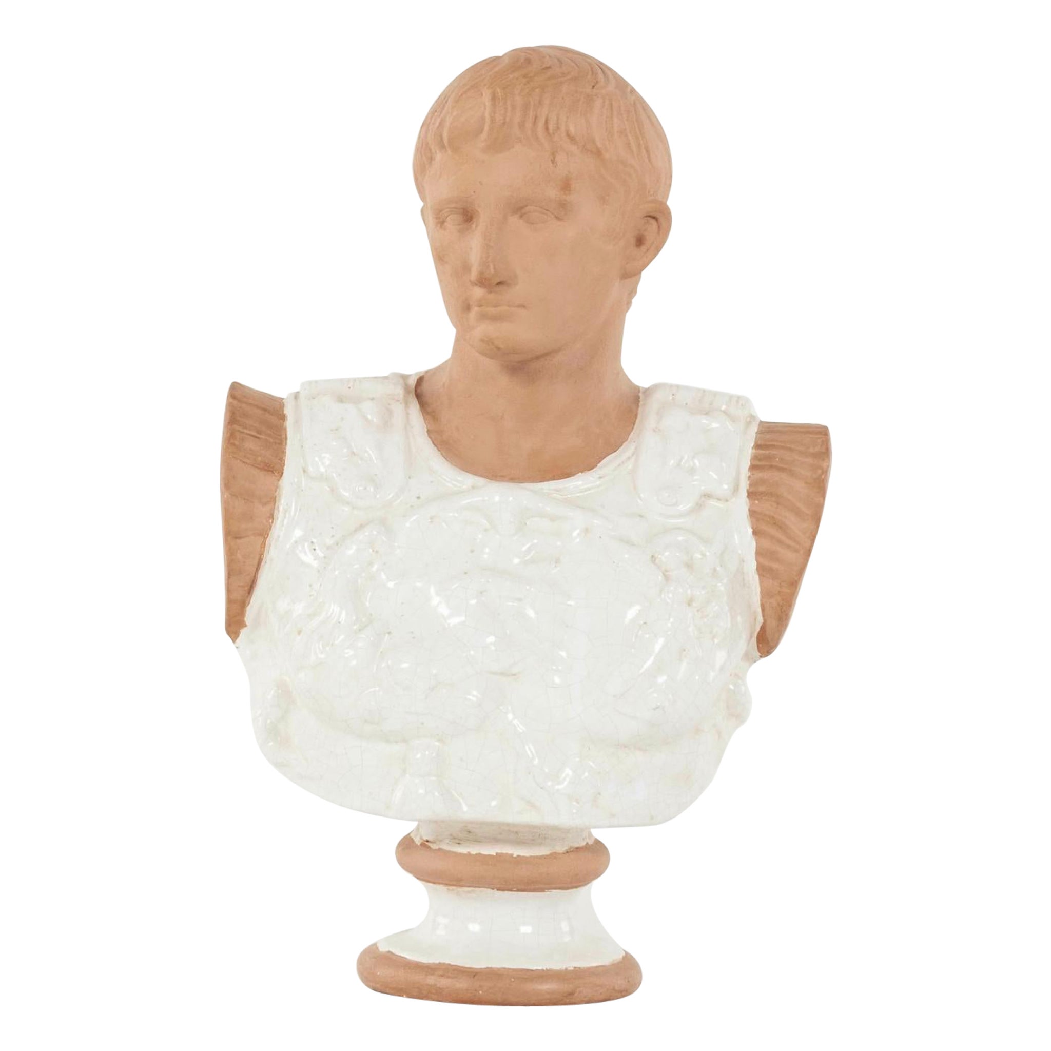Busto de terracota del emperador romano Augusto