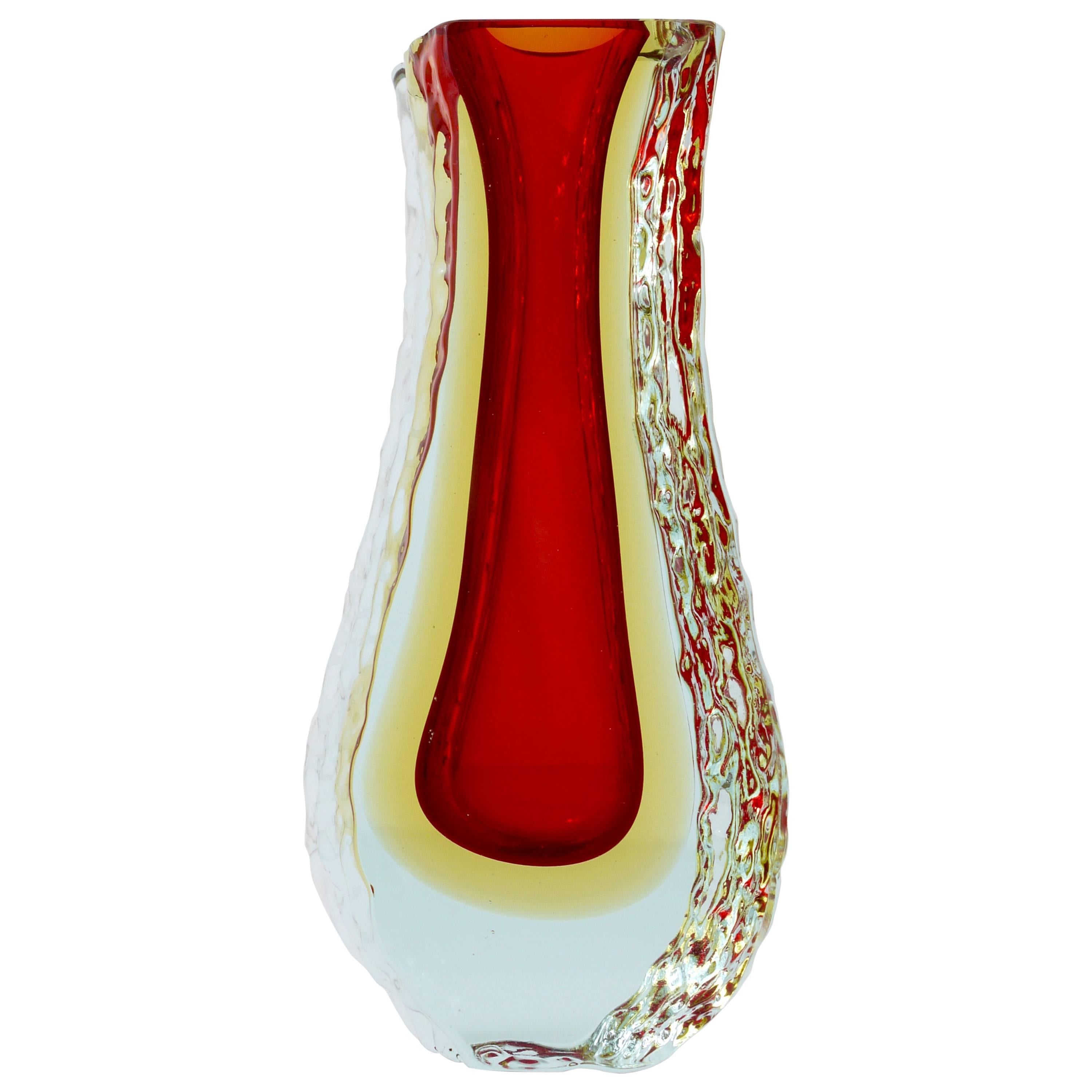 Beautiful Italian Sommerso Glass Vase by Mandruzzato, Murano, 1960s