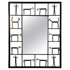 Miroir mural en fer inspiré de Frederic Weinberg