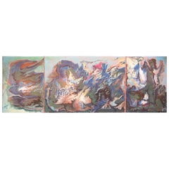 Triptych Painting "Tryptique des ambitions à venir" by Catherine Val