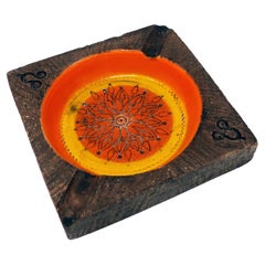 Vintage Bitossi Orange Ceramic Ashtray