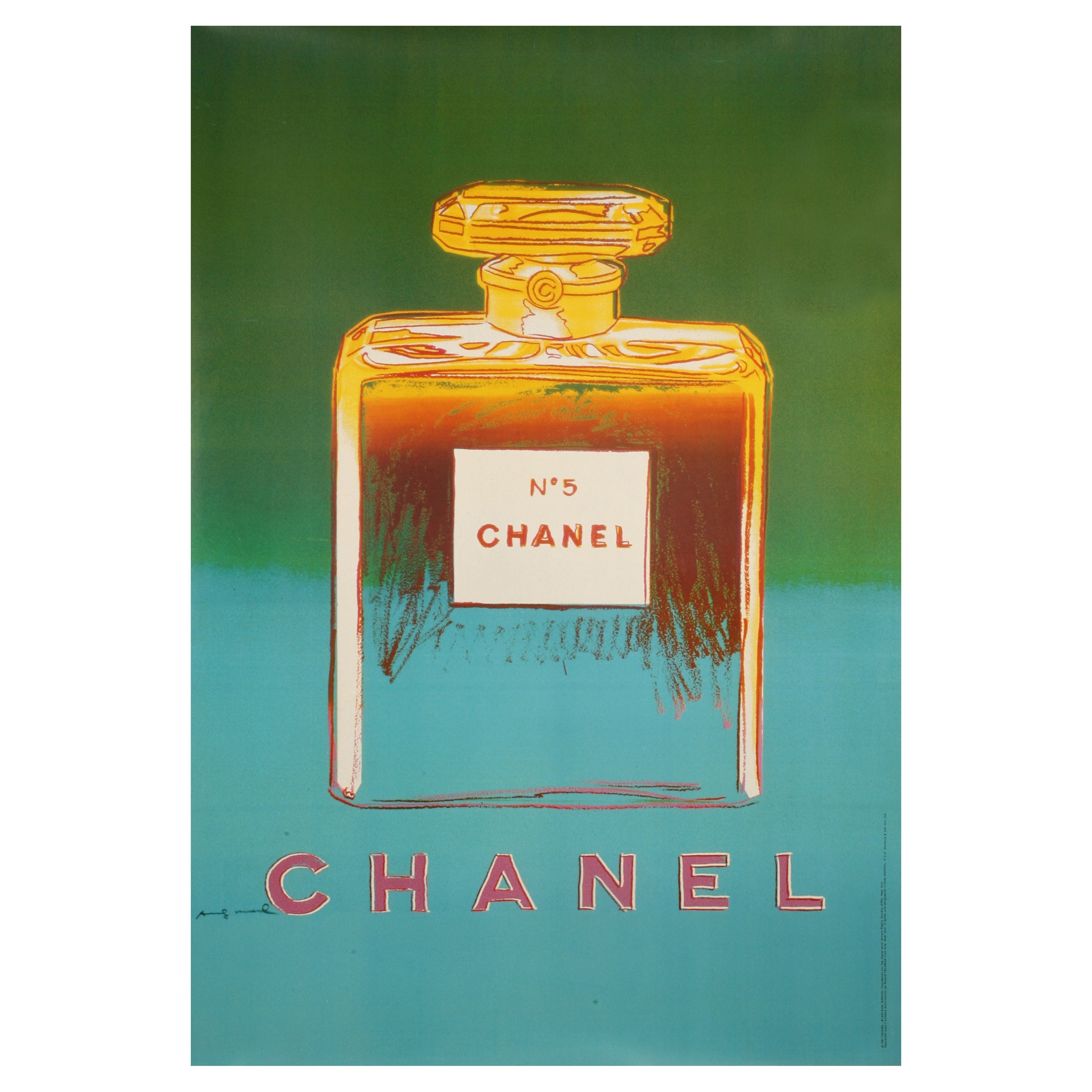 (After) Andy Warhol, Poster originale di Chanel N° 5, profumo Couture, Pop Art, 1997