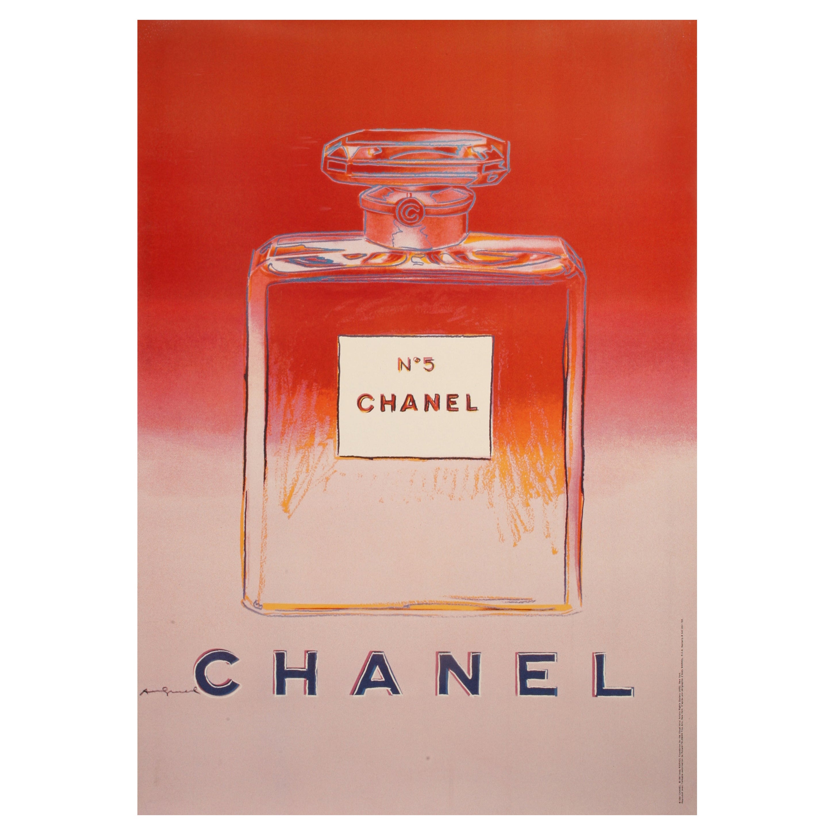 (After) Andy Warhol, Poster originale di Chanel N° 5, profumo Couture, Pop Art, 1997
