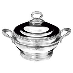 Henin - 2 pièces Serveur à légumes Louis XVI couvert en argent sterling 950 - MINT !