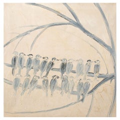 Hunt Slonem "Java Rice Birds" Oil on Canvas, 1993