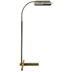 Iconic 1970s Brass Architectural Modern Reading Floor Lamp by Casella Lighting