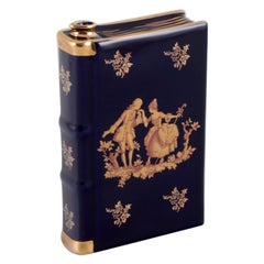 Vintage Limoges, France. Porcelain "hip flask" shaped like a book. Approx. 1970