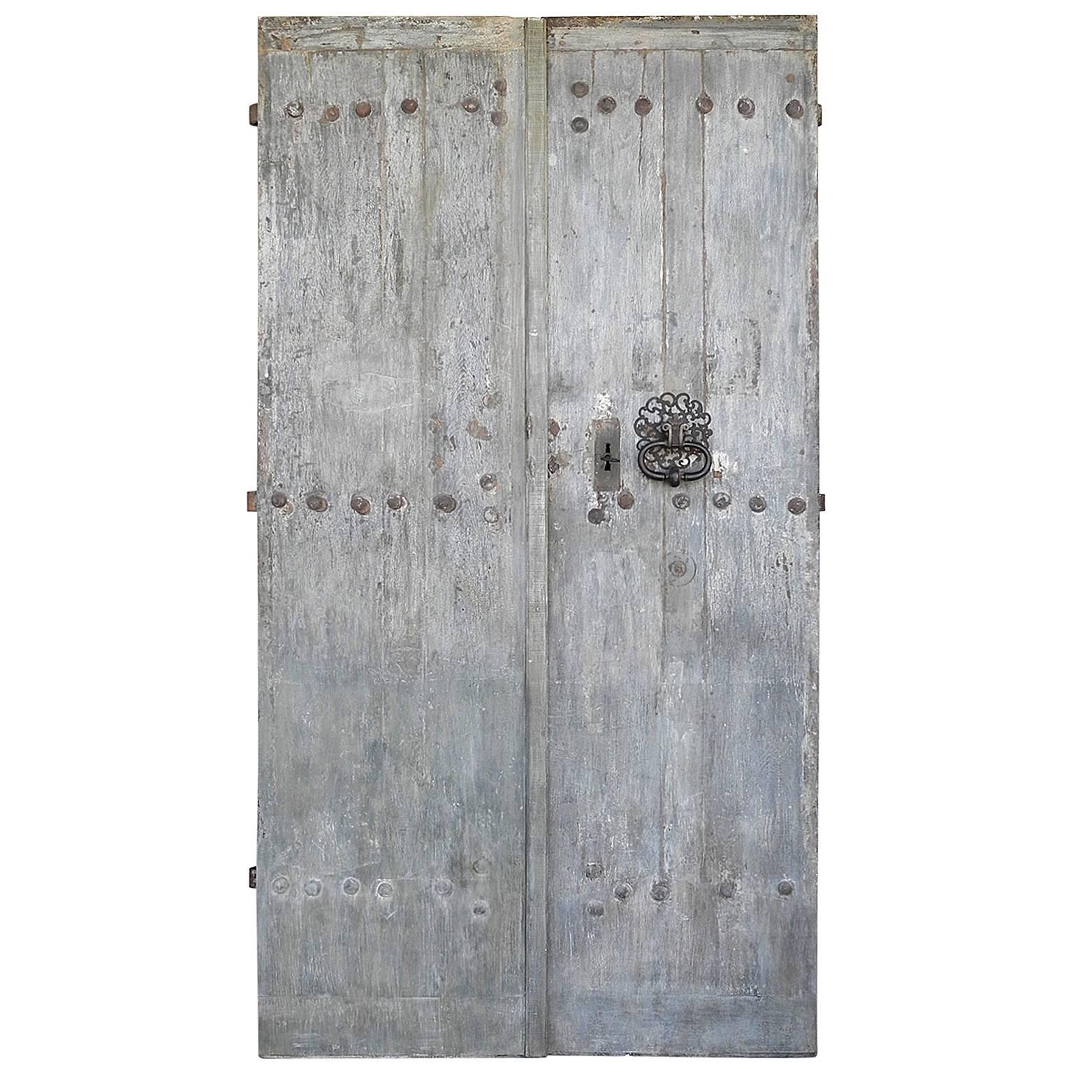 Pair of Antique Reclaimed Entrance Doors from a Bastide outside of Saint-Emilion