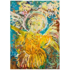 Hunt Slonem "Angel" Oil on Canvas, 1985