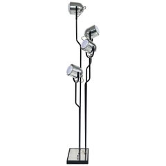 Goffredo Reggiani Italian Floor Lamp, 4 Adjustable, Pivoting Lights