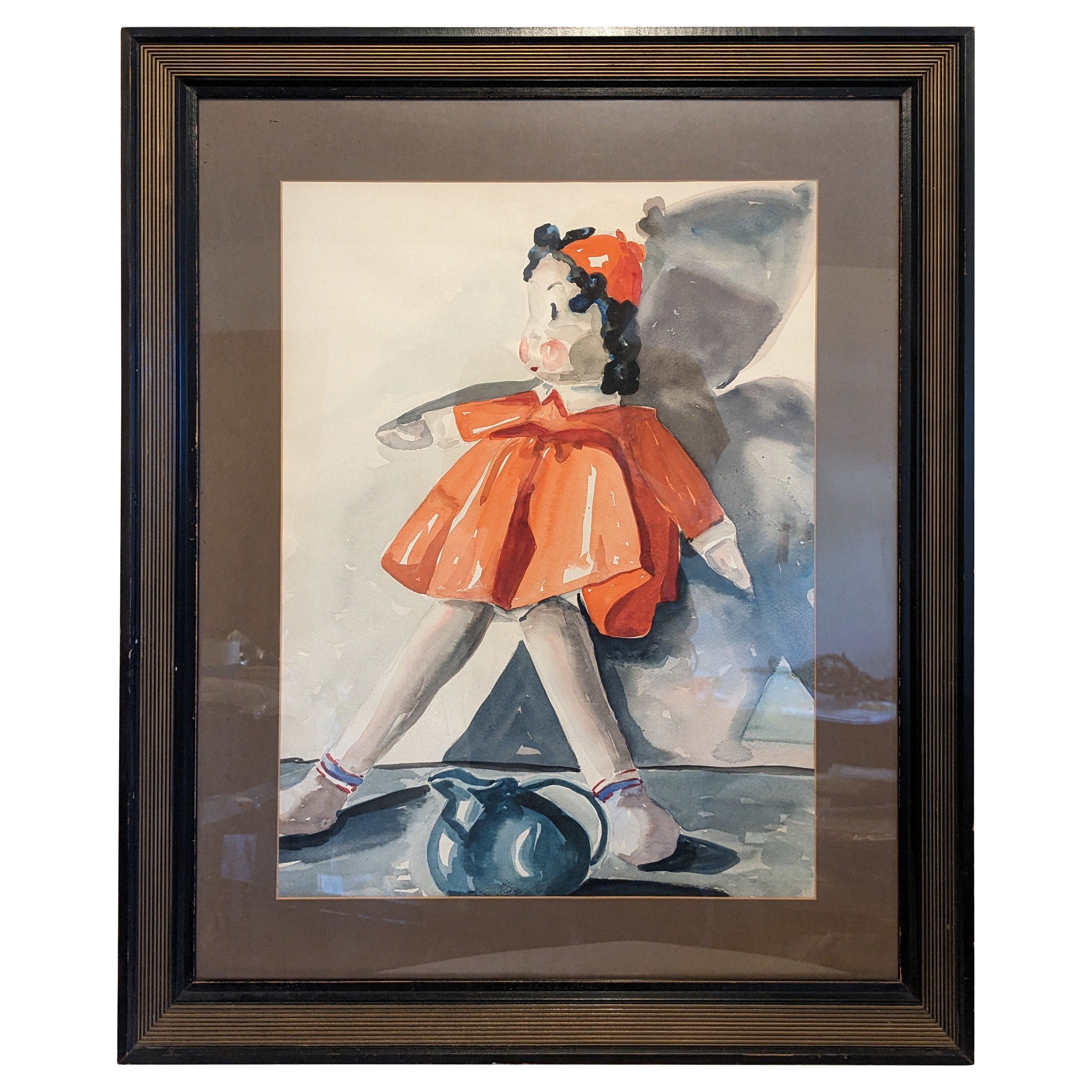 Aquarelle de petite poupée Lulu en vente