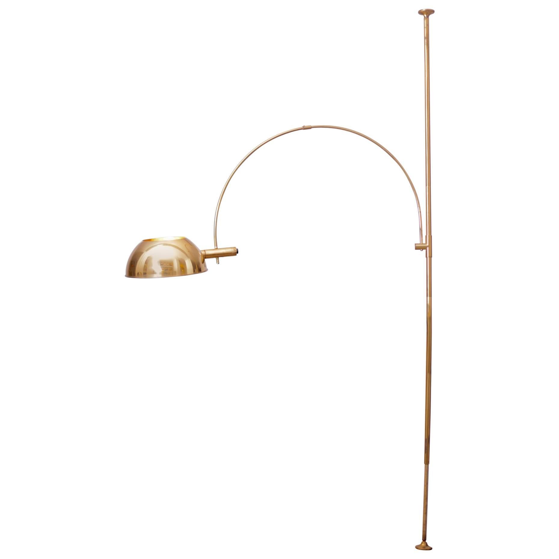 Ceiling to Floor Lamp by Florian Schulz with Adjustable Arc, Germany, 1970s