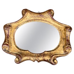 Italienischer Florentiner Barock-Wandspiegel aus vergoldetem Holz