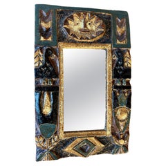 Ceramic mirror by les Argonautes, France, 1960's