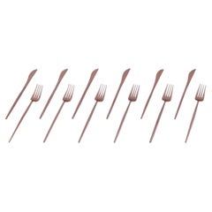 Tafelbesteck für sechs Personen aus Messing. Schwedisches Design. Ende 20. Jh.