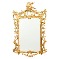 Antiguo Espejo Francés Decorativo de Madera Dorada Siglo XIX 127 x 77cm