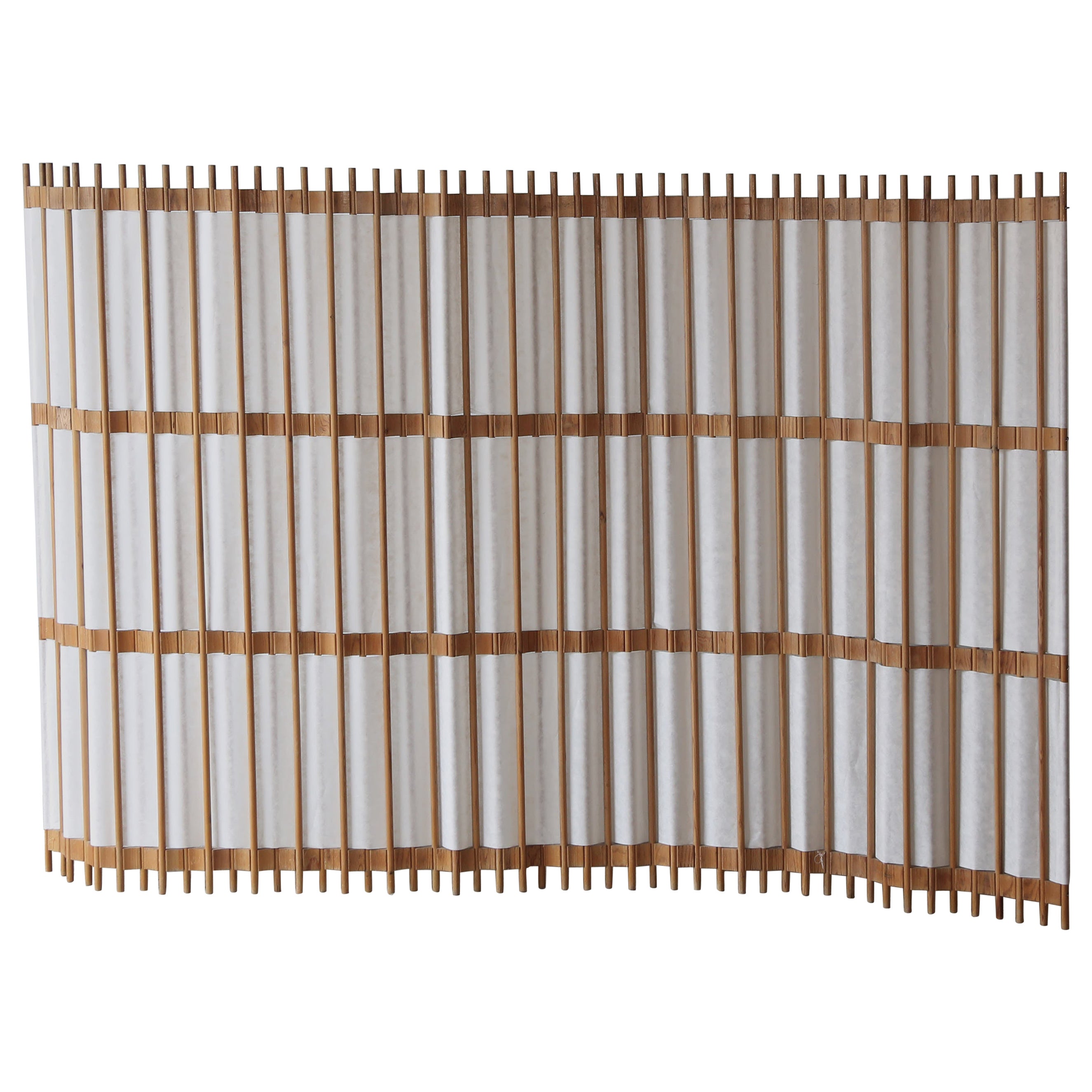 Rare Pine Screen / Room Divider, Sweden, 1960s/70s