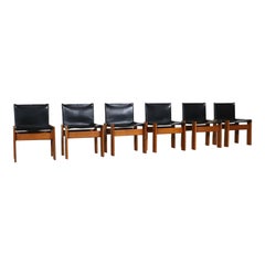 Set Of 6 Afra And Tobia Scarpa Monk Dining Chairs For Molteni Italy 1974