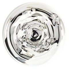Wall Mirror Mold-blown Glass with Plated Silver Handcrafted by Sanna Völker