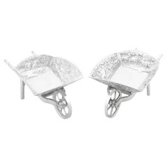 Antiguos Platos Bon Bon de Carretilla de Plata de la India Circa 1900