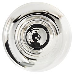 Wall Mirror Mold-blown Glass with Plated Silver Handcrafted by Sanna Völker