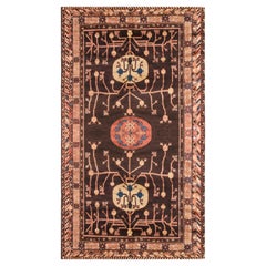 Doris Leslie Blau Vintage Samarkand Brown Handmade Wool Rug
