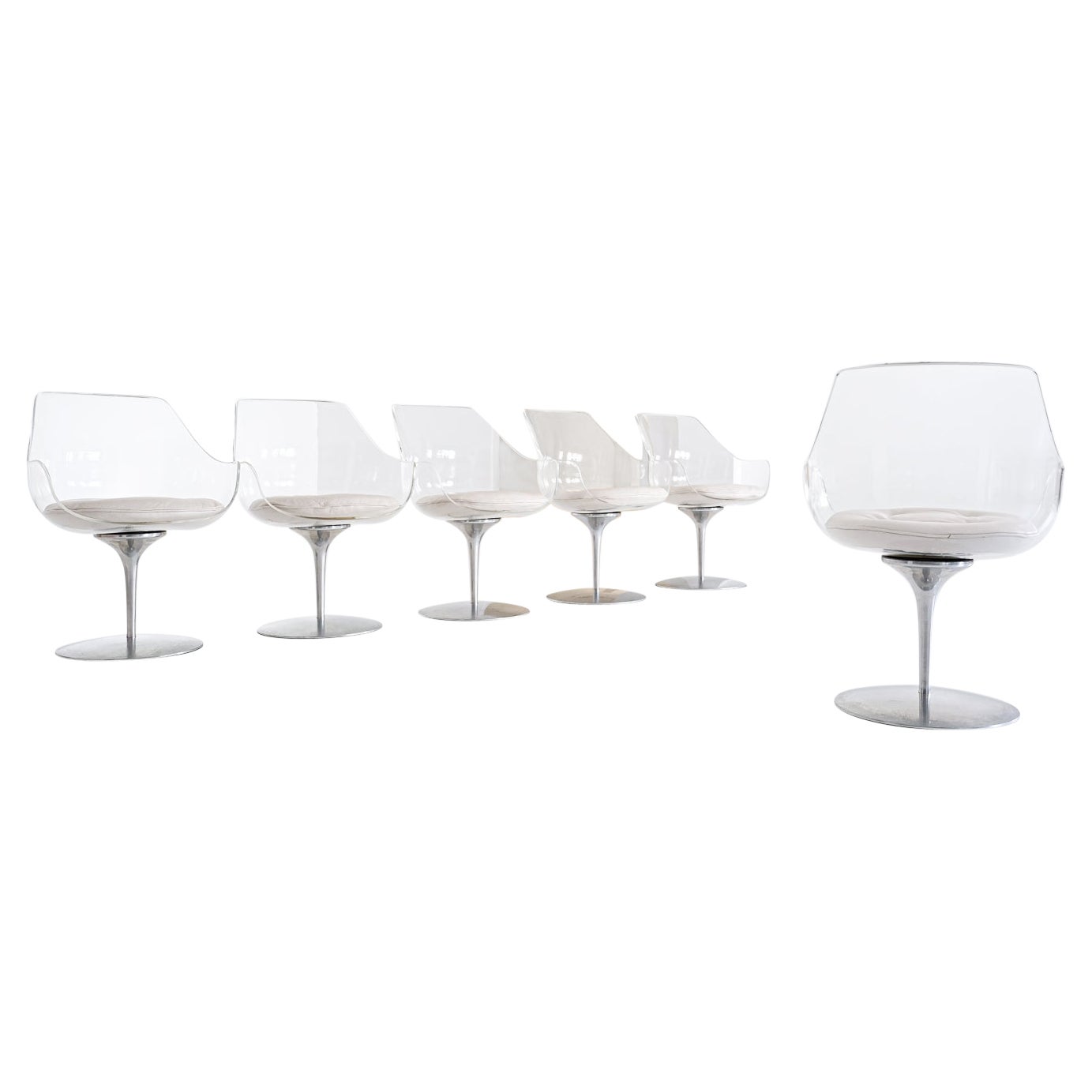 Set of 6 Champagne Chairs by Estelle & Erwine Laverne