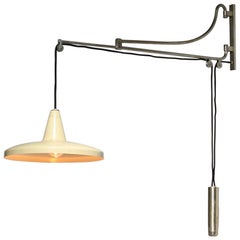 60's Italian counterweight wall lights in nickel-plated brass