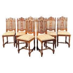 Set of Six French Renaissance Dining Chairs