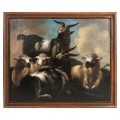 Grande peinture à l'huile sur lin du 18ème siècle