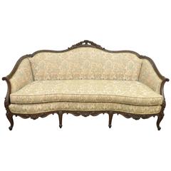 1930s French Louis XV Hollywood Regency Style Finely Carved Mahogany Sofa